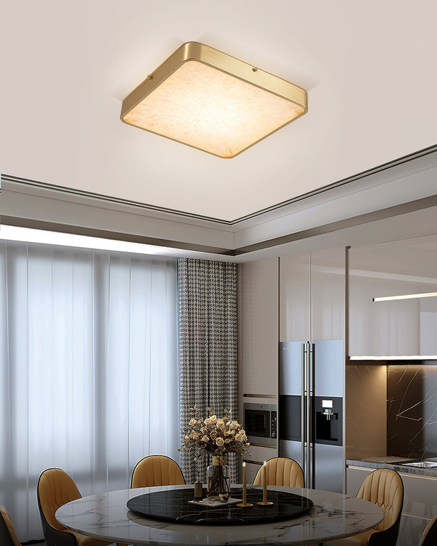 Geometryczna lampa sufitowa wpuszczana z alabastru