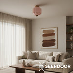 Load image into Gallery viewer, Vintage Eloise Milk Glass Flush Mount Ceiling Light - Vintage Charm Soft Glow
