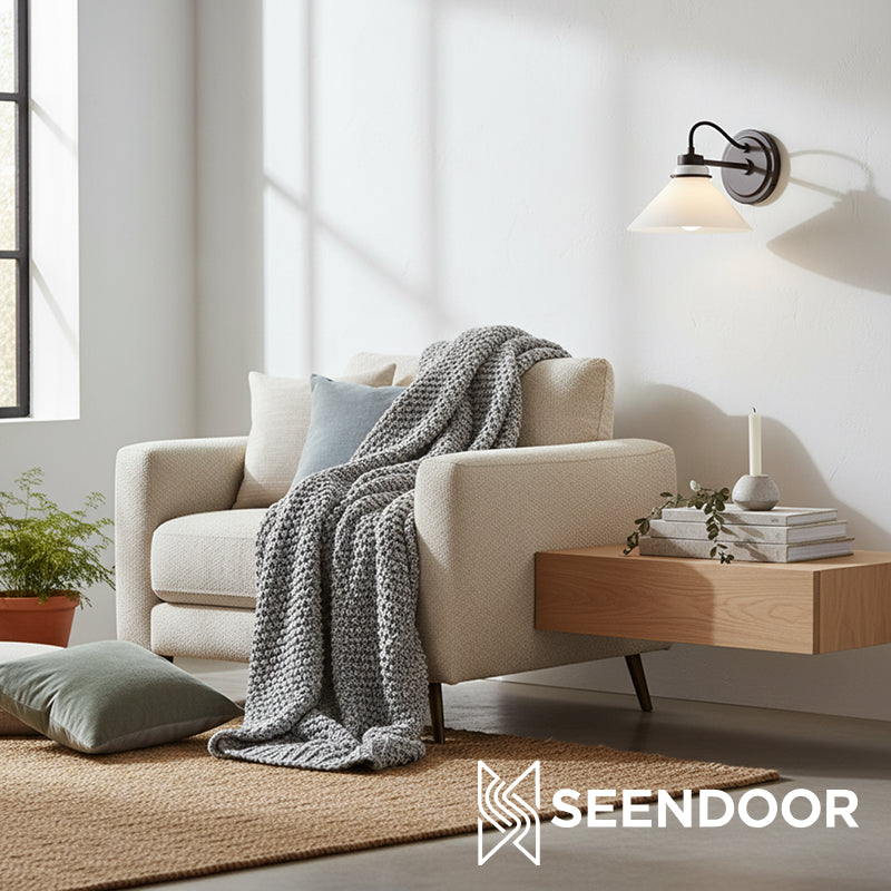 Aurenza Sconce – Farmhouse Wall Light with Metal Accents for Cozy Spaces