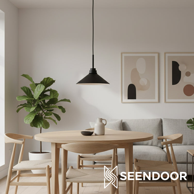 Aurenza Modern Farmhouse Pendant Light - Adjustable Shade for Warm Ambiance
