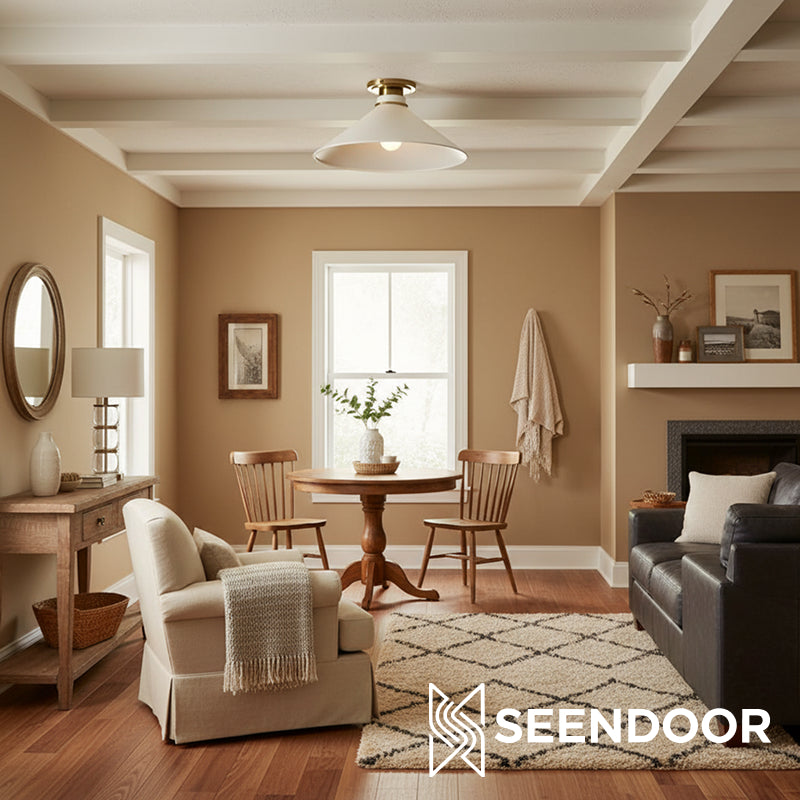 Aurenza Timeless Flush Mount Light - Farmhouse Design with Simple Elegant Charm