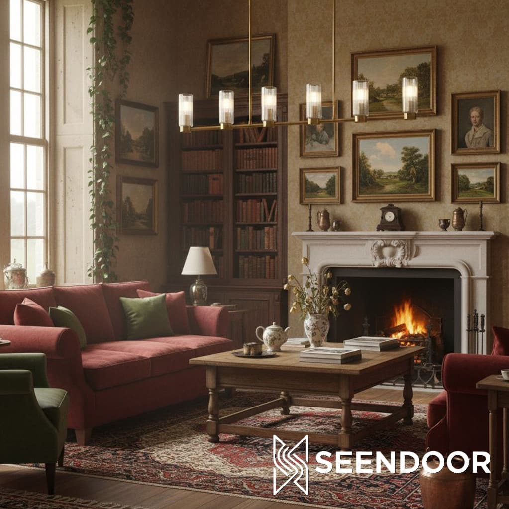 Rivora Ribbed Glass Design – Modern Chandelier for Dining Room