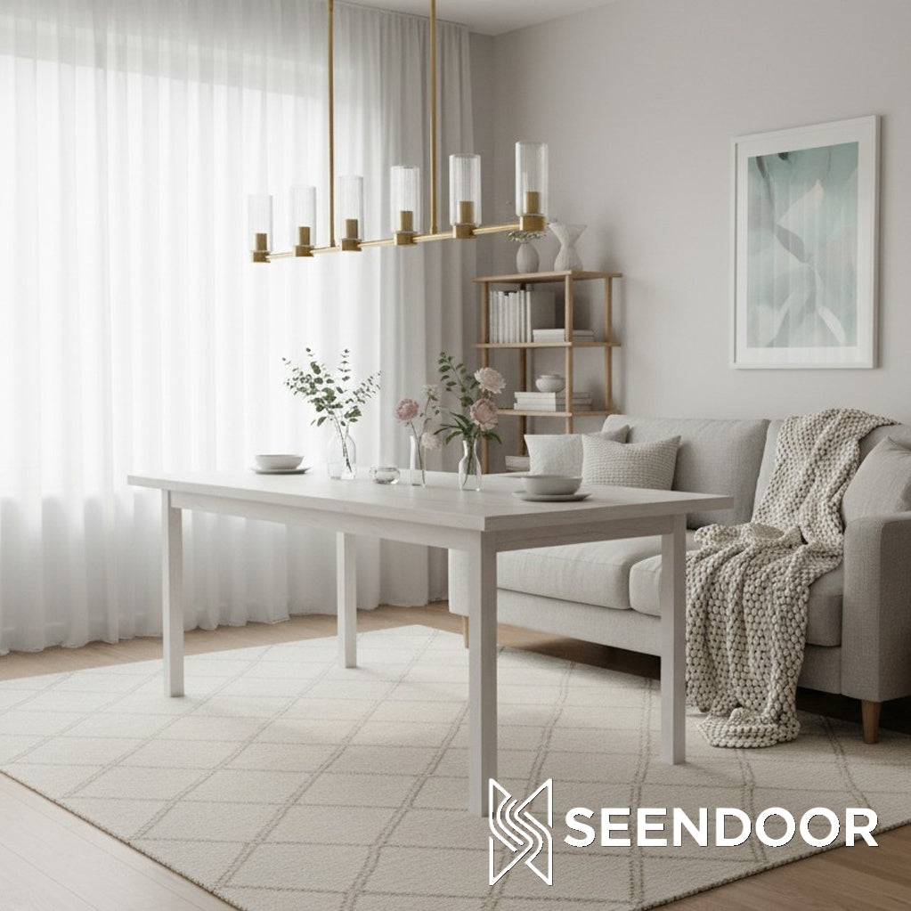 Rivora Ribbed Glass Design – Modern Chandelier for Dining Room