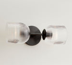 Load image into Gallery viewer, Bravira Ribbed Glass Sconce - Metal Wall Light with Clear Glass Shade
