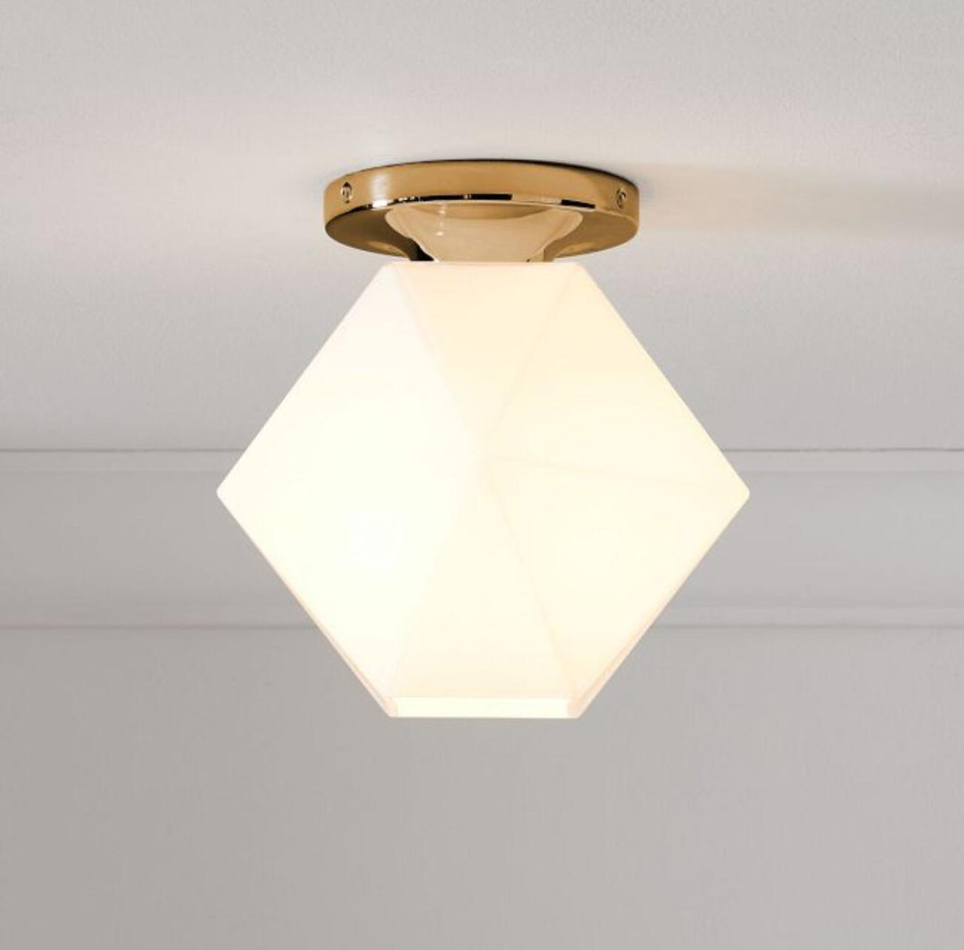 Talvior Sculptural Flush Mount Ceiling Light – Faceted Glass for Modern Interiors