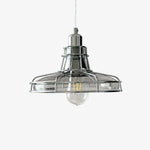 Cargar imagen en el visor de la Galería, Silver + Smoky Gray pendant lamp SKU image