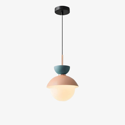 Frovela Lampada a Sospensione Nordica Macaroon con Design a Globo – Illuminazione in Alluminio per Camera da Letto o Soggiorno