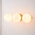 Load image into Gallery viewer, Alessora Mid-Century Modern 3-Light Wall Sconce - Metal Frame White Glass Globes
