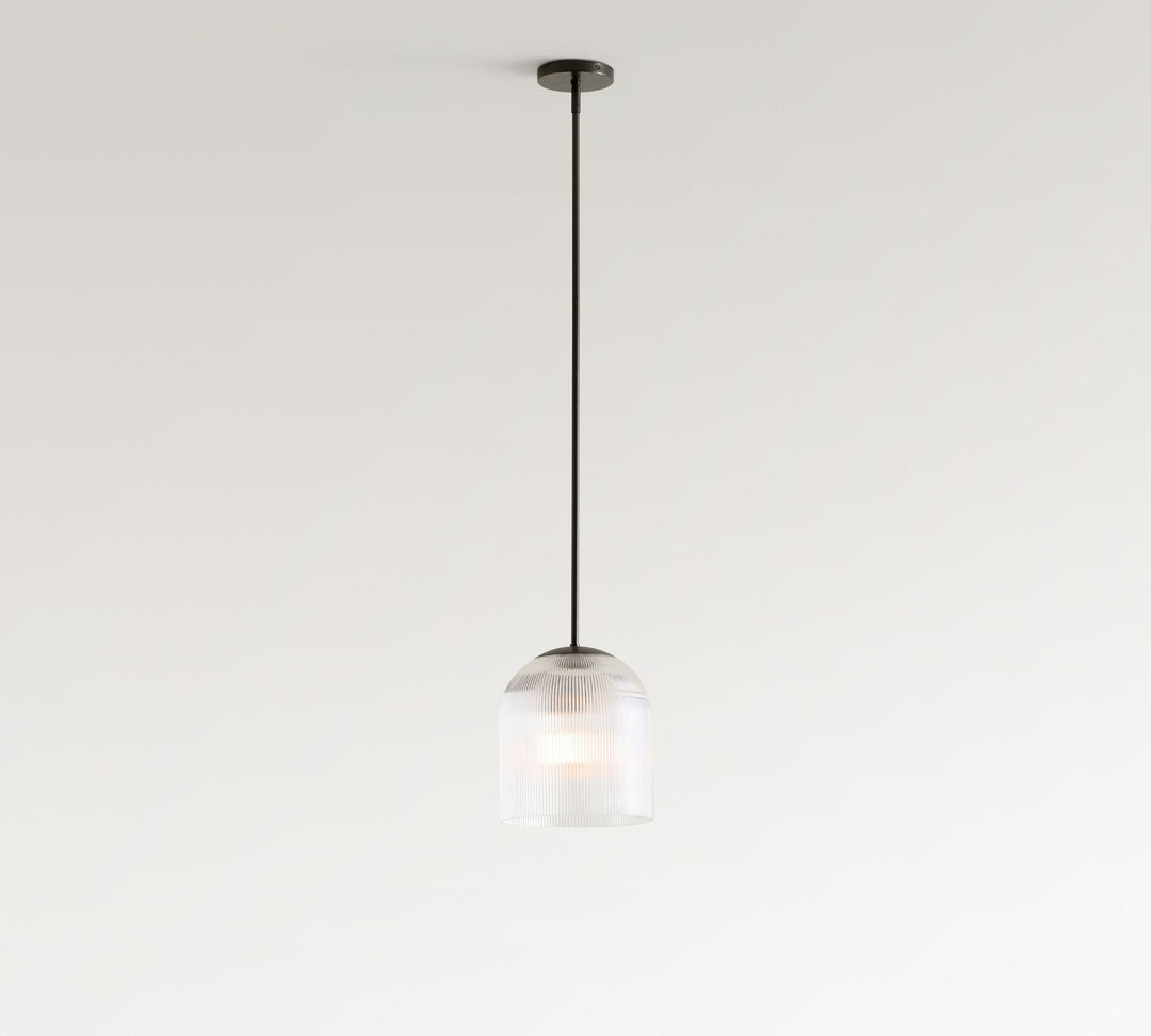 Bravira Ribbed Glass Pendant Light - Elegant Kitchen Island Lamp