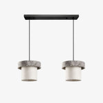 Cargar imagen en el visor de la Galería, Style D gray travertine stone pendant light with two heads
