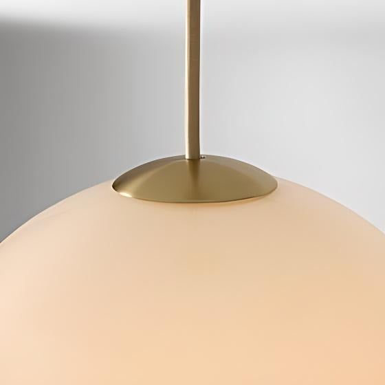 Vega Glass Champagne Iron Frame Pendant – Glass Shade Modern Light for Dining or Kitchen