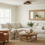 Load image into Gallery viewer, Lustrona Vintage Brass Flush Mount Light - Burnished Metal Ceiling Light for Living Room