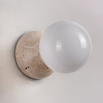 Load image into Gallery viewer, Travertine Round Glass Wall Fixture