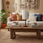 Load image into Gallery viewer, Linbron Modern Fabric Shade Table Lamp with Wood Base – Soft Ambient Lighting for Bedroom or Living Room