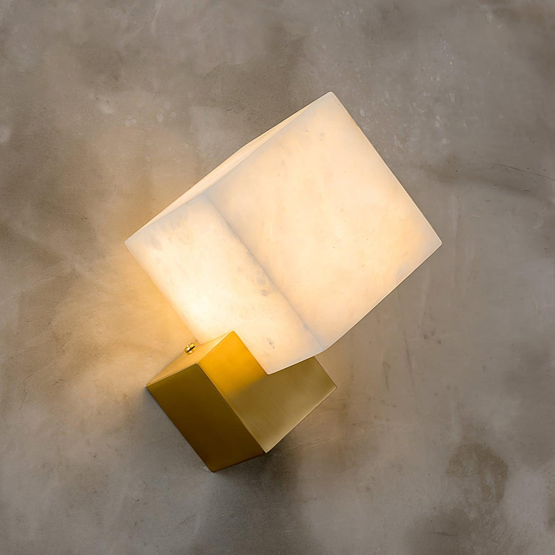 Block Alabaster Wandkerze