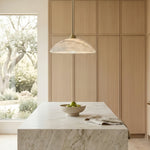 Load image into Gallery viewer, Alariv Elegant  Alabaster Dome Pendant Light - Modern Stone Lighting for Dining or Living