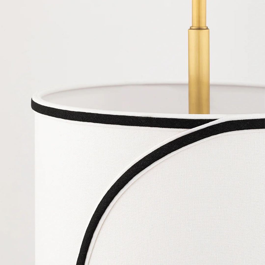 Roven 3-Light Drum Pendant Light – Modern Transitional Layered Fabric for Dining Room or Living Room