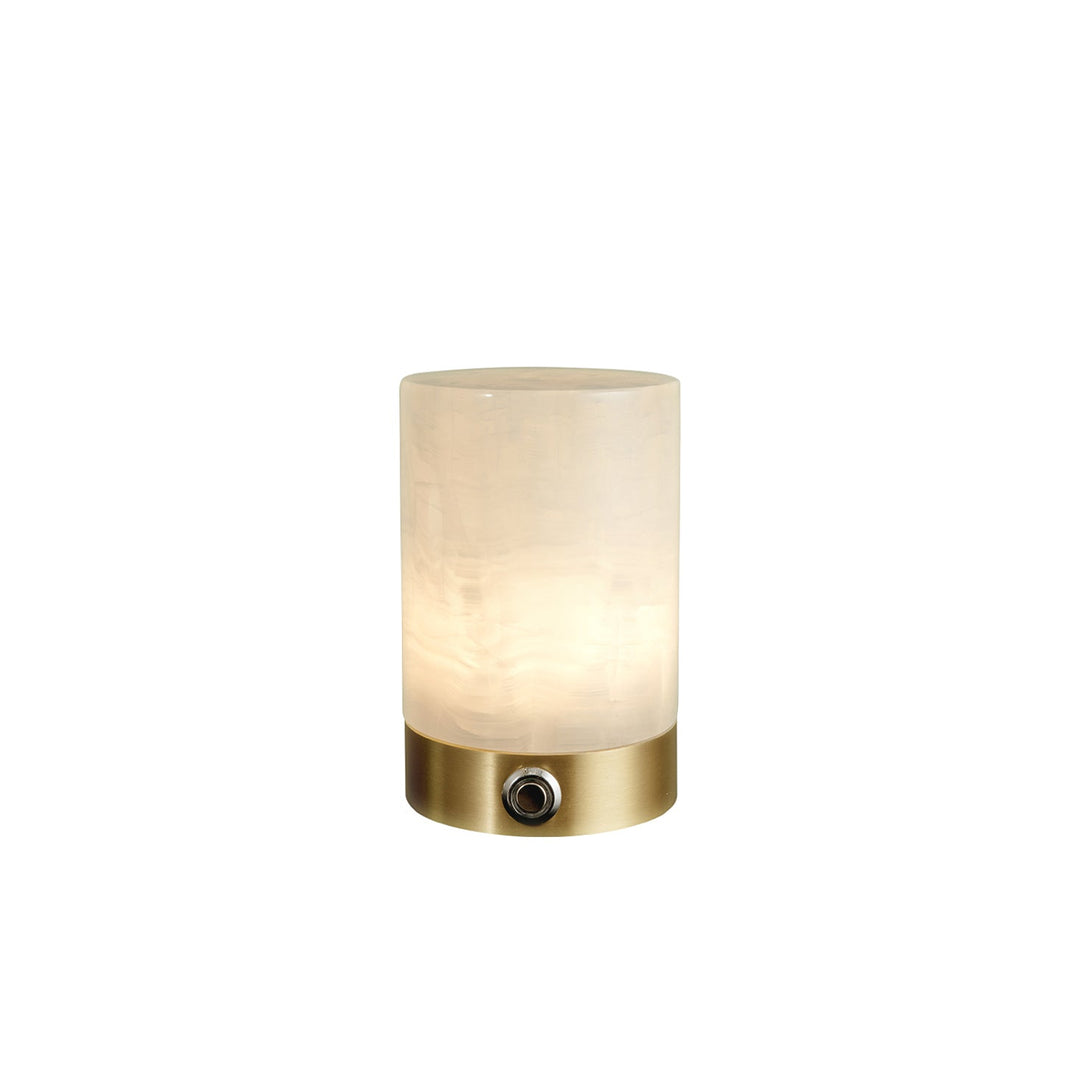 Lampe de table en albâtre Totem (batterie intégrée)