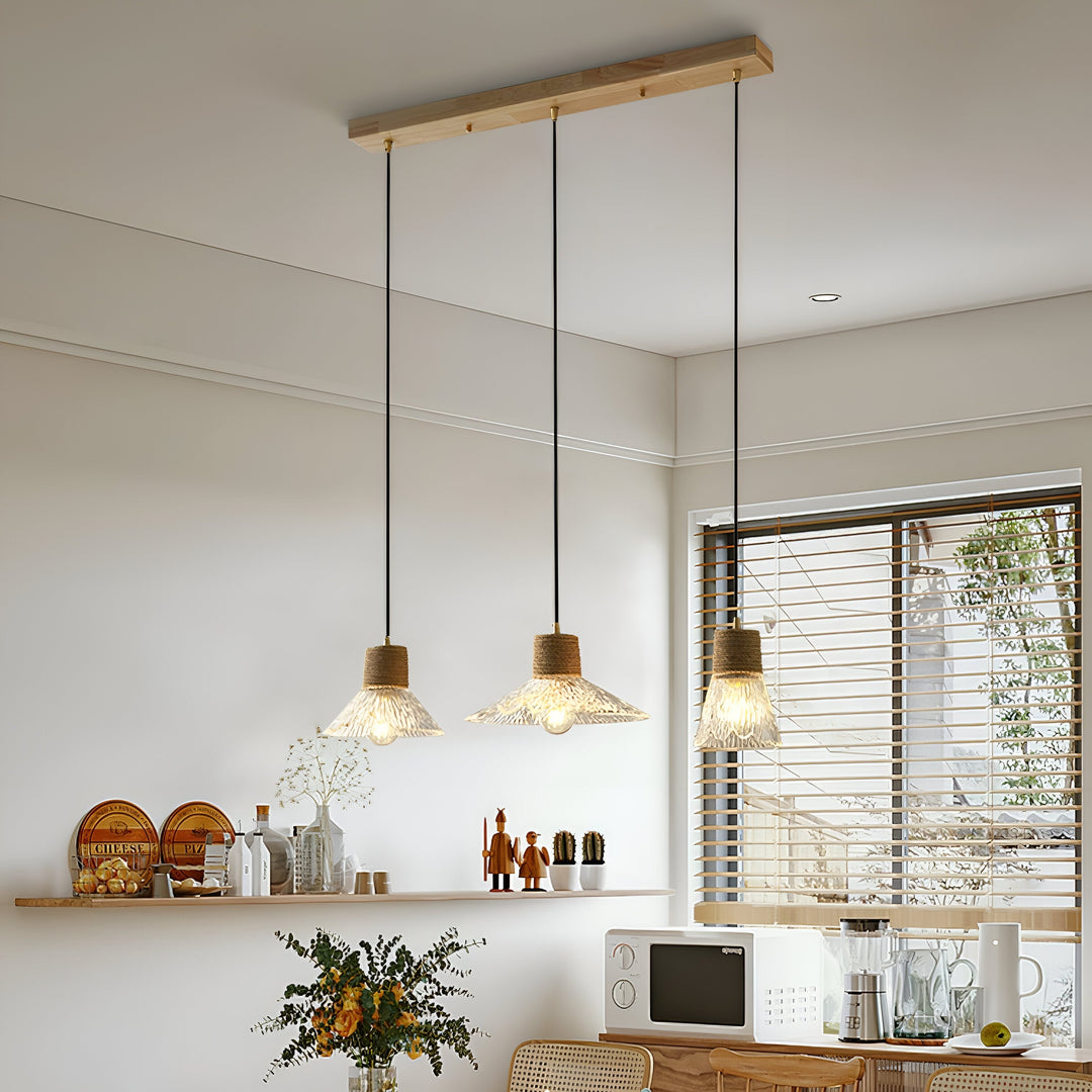 Nordic Hemp Rope Glass Pendant Light