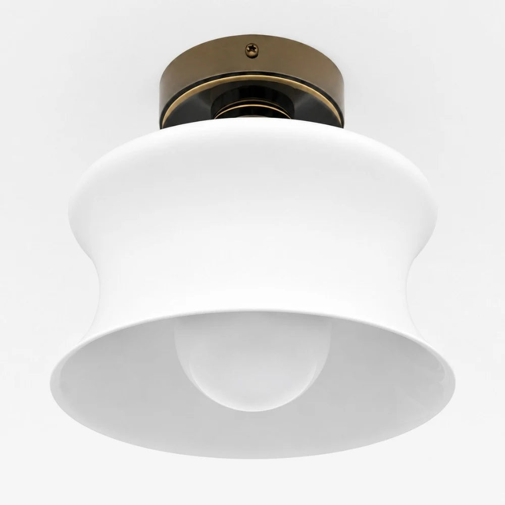 French Bauhaus Glass Flush Mount Ceiling Light, 20 cm