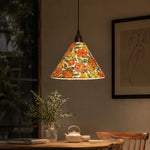 Carica l'immagine nella visualizzazione Galleria, Orange floral pendant illuminating tea table in evening interior