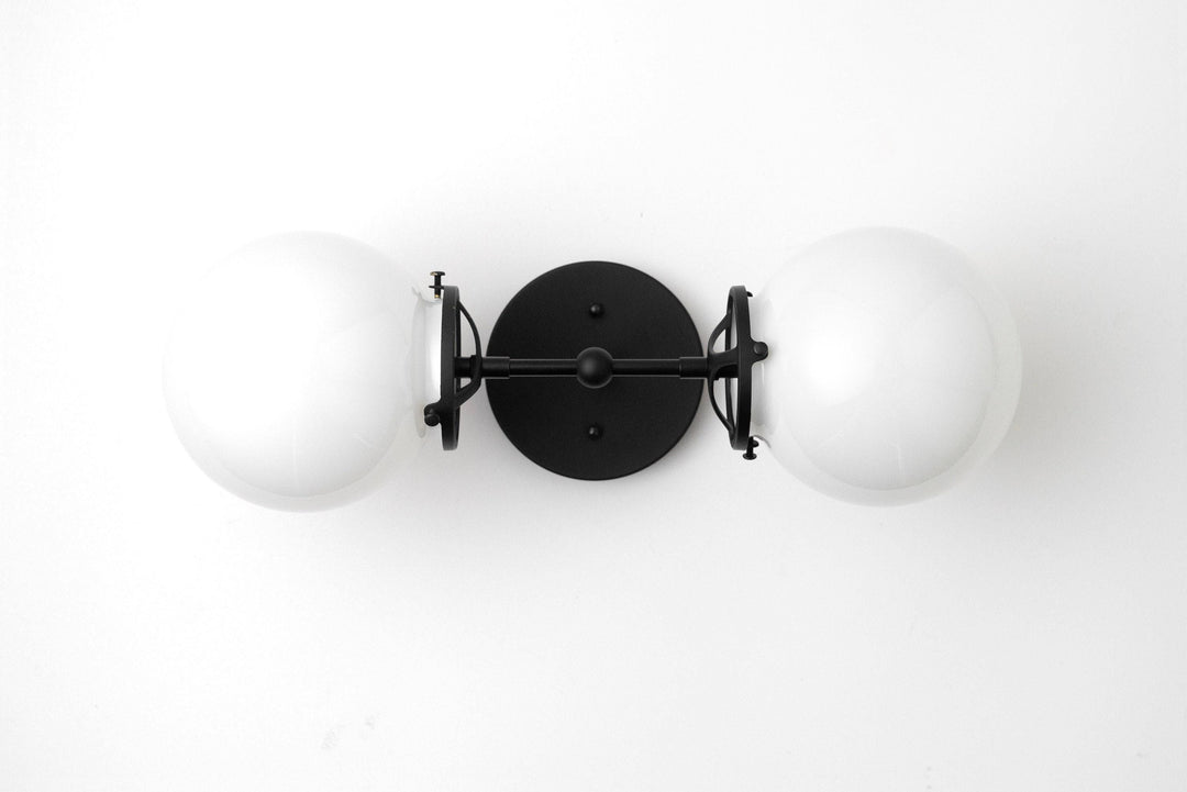 Lumio Globe Art Deco Vanity Light -  Opal Globe Bathroom Sconce