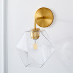 Load image into Gallery viewer, Talvior Geometric Modern Bathroom Sconce - Faceted Shade Light in Luxe Finishes
