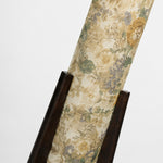 Carica l'immagine nella visualizzazione Galleria, Close-up of Liberty fabric shade supported by dark solid wood tripod legs