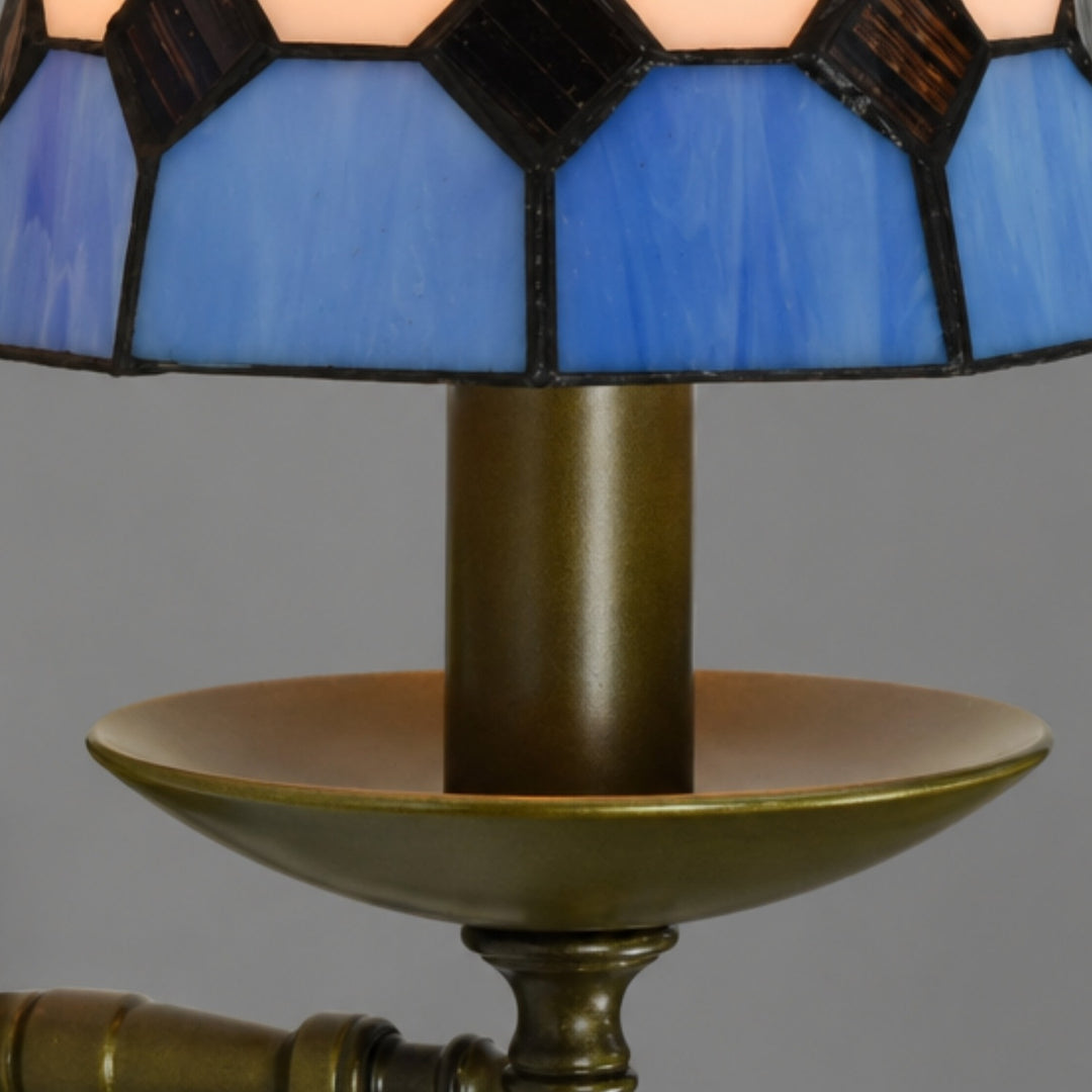 TF Tivanny Vintage Retro Stained Glass Wall Lamp for Bedrooms and Entryways