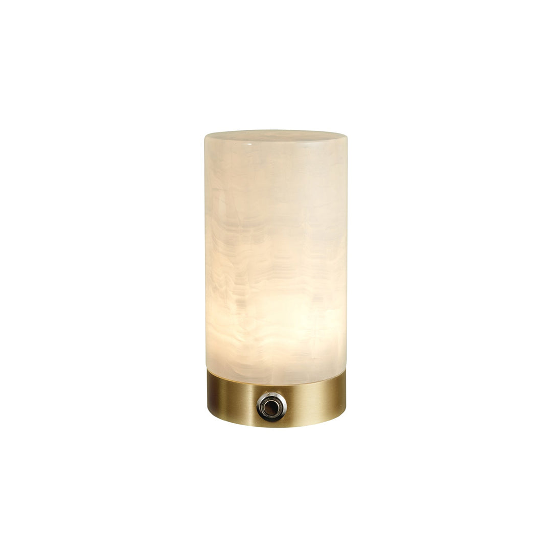 Lampe de table en albâtre Totem (batterie intégrée)