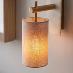 Load image into Gallery viewer, Vintage Brass Marble Wall Sconce - Natural Linen Shade
