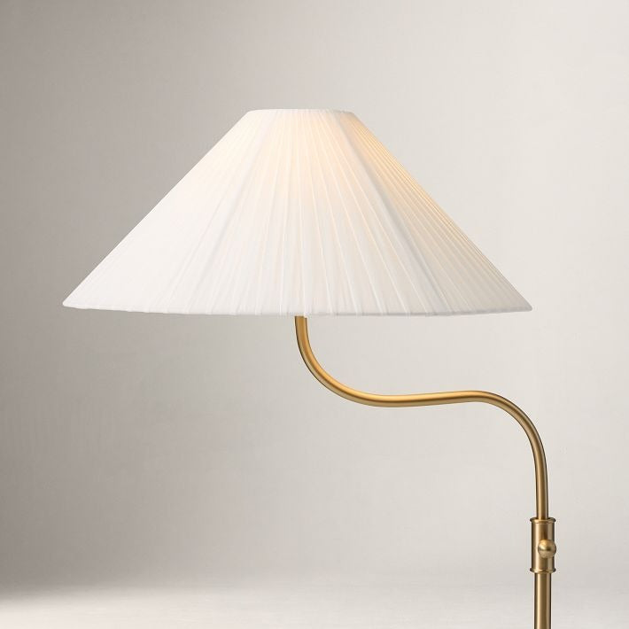 Fibura Elegant Floor Lamp Linen Shade Champagne Bronze – Add Warmth