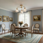 Afbeelding laden in galerijweergave, Brazara Multi-Light glazen kap hanglamp – gebogen metalen armen voor moderne woningen