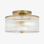 Afbeelding laden in galerijweergave, Rilona Gestreepte Glazen Trommel Plafondlamp — Klassieke Semi-Opbouw Lamp voor Slaapkamer of Kantoor U13