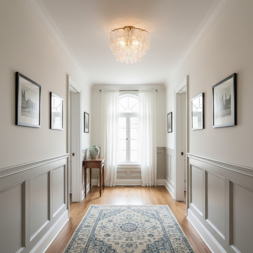 Lumvey Tiered Glass Flush Mount – Round Stacked Design for Modern Home