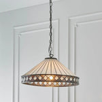 Afbeelding laden in galerijweergave, TF Fargo Hanglamp - Tiffany-stijl verlichting met een Art Deco kap en verstelbare ketting