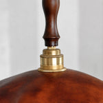 Cargar imagen en el visor de la Galería, brass socket and distressed leather shade detail