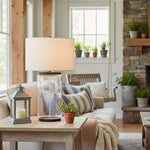 Afbeelding laden in galerijweergave, Sustaina Gerecyclede Glazen Tafellamp - Sculpturale Onregelmatige Vorm en Kuststijl voor Nachtkastje in Slaapkamer