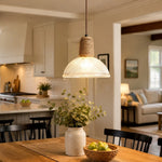 Cargar imagen en el visor de la Galería, Rustic Woven Rope Glass Pendant Light Collection
