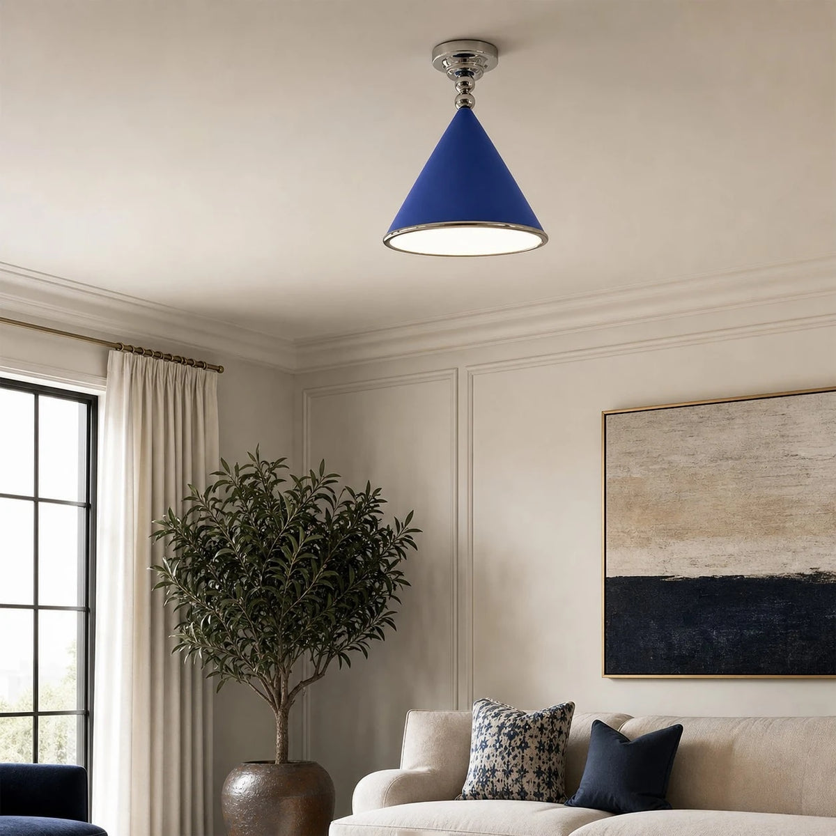 Room scene, blue shade