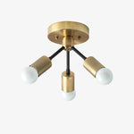 Load image into Gallery viewer, Mobilux Line Modern Brass Flush Mount - Minimalist Gold Ceiling Light for Bedroom
