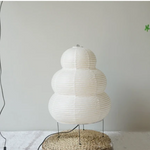 Bild in die Galerieansicht laden, Japanische Wabi Sabi weiße Reispapier Tischlampe