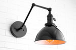 Load image into Gallery viewer, Conique Metal Vintage Industrial Swing Arm Wall Lamp - Adjustable Dome Shade for Study
