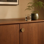 Charger l'image dans la visionneuse de la galerie, Hammered antique brass knob on a wood cabinet door