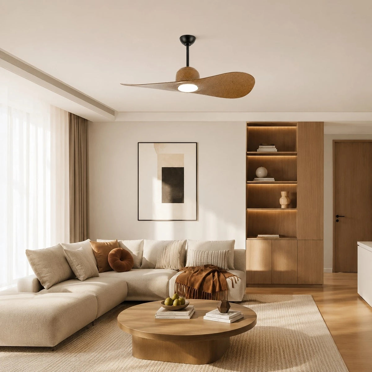 Designer Hat Two-Blade Ceiling Fan Light scene image