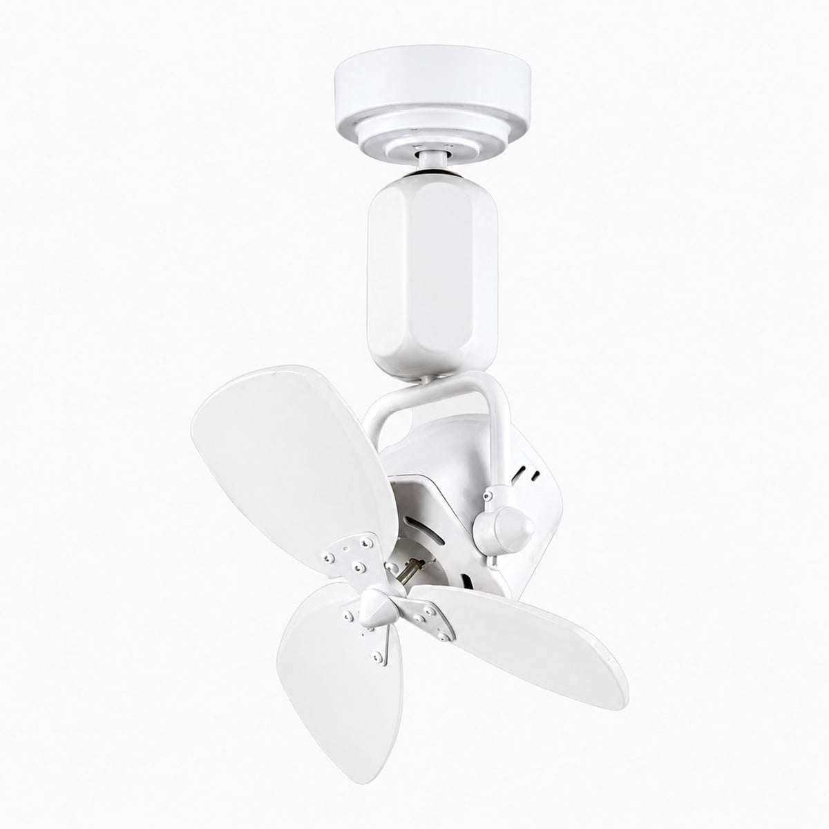 Wall and ceiling compact fan in white