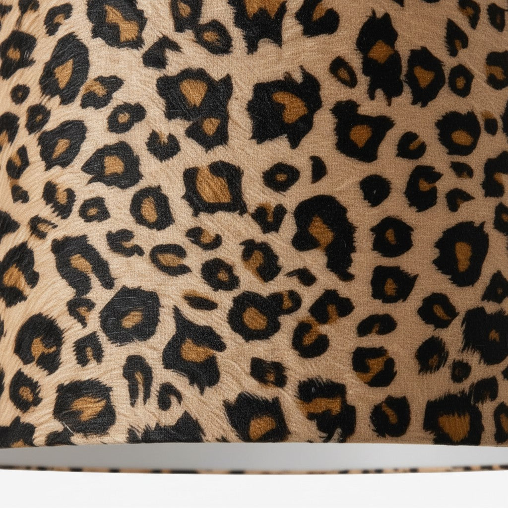 Abat-jour tambour Wildlux à motif léopard – Abat-jour décoratif en tissu pour intérieurs domestiques