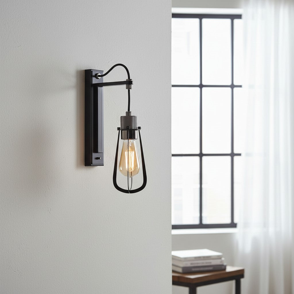 Readium Industrieel Metalen Wandlamp - Moderne Tuimelschakelaar voor Woonkamer en Studiekamer