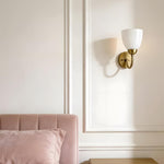 Load image into Gallery viewer, Mild Velin Wall Lamp – Brass and Frosted Glass Wall Sconce for Bedroom and Living Room