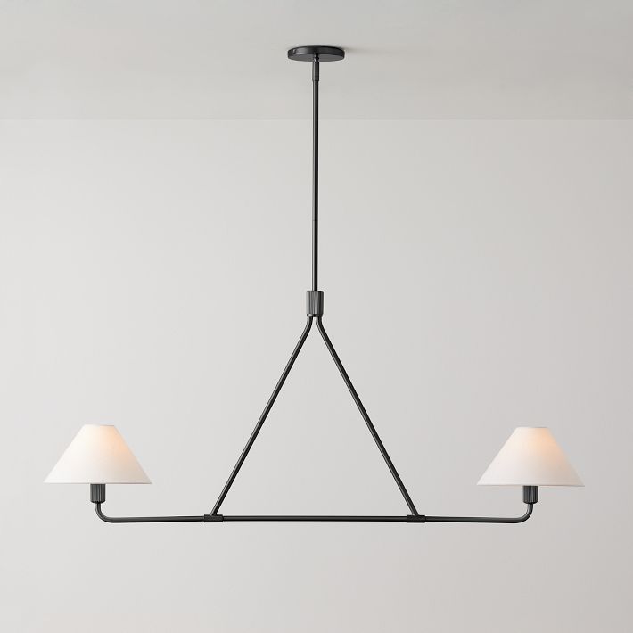 Diora Pendant Light -  Modern Metal Fixture with Linen Shades